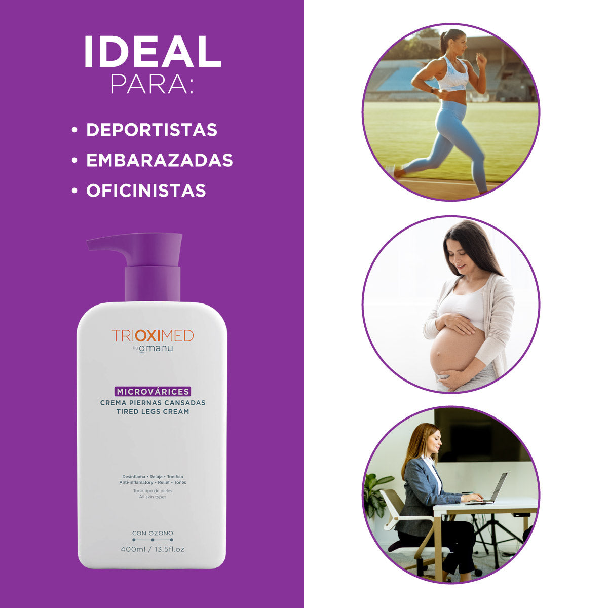 Crema Microvarices Piernas Cansadas Trioximed 400 ml - Trioximed