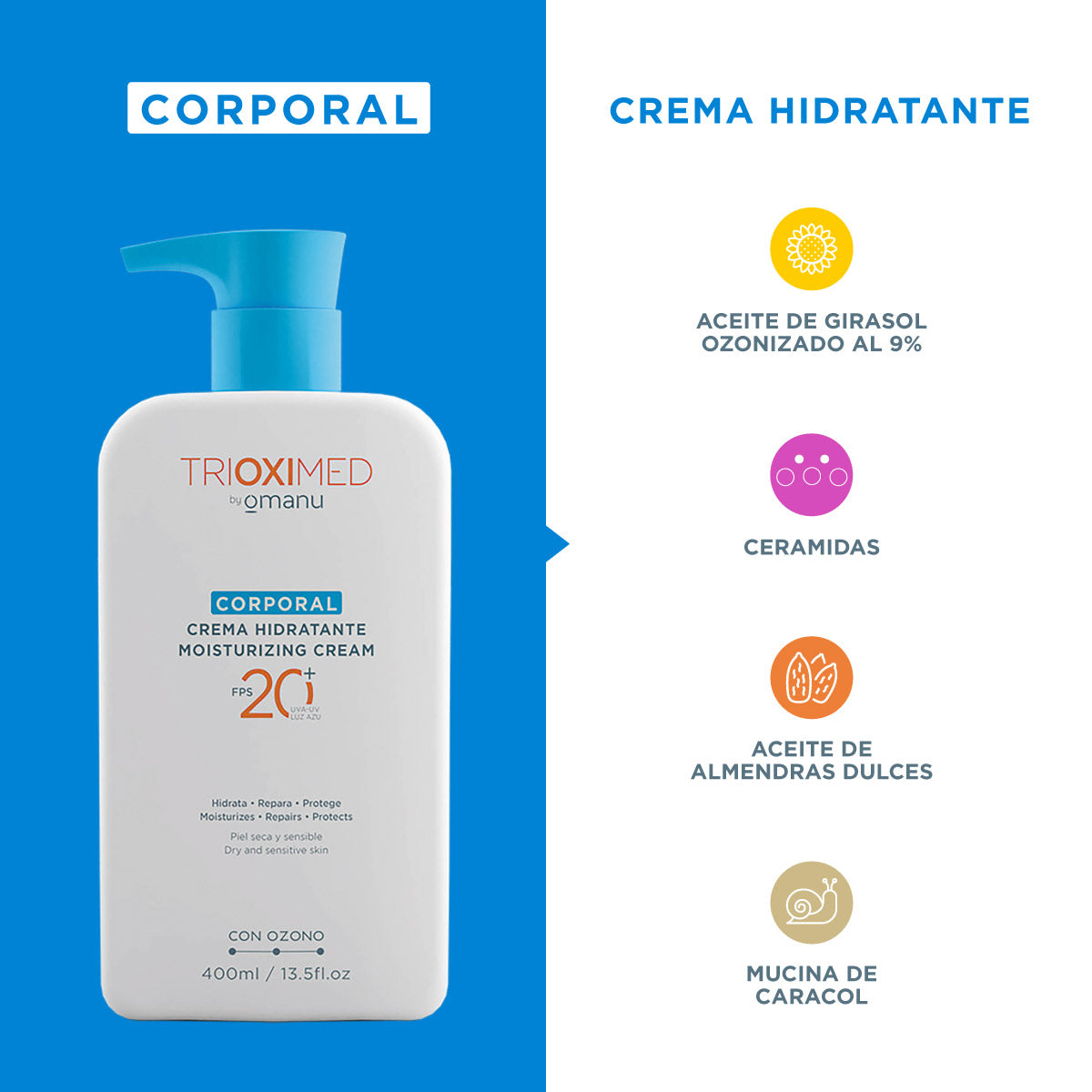 Crema Corporal 400 Ml - Trioximed