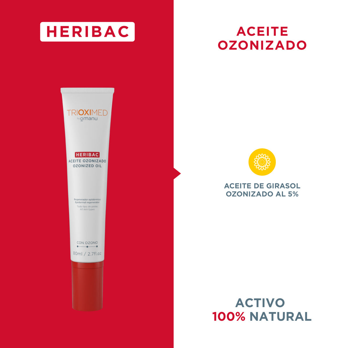 Aceite ozonizado Heribac 80 ml - Trioximed