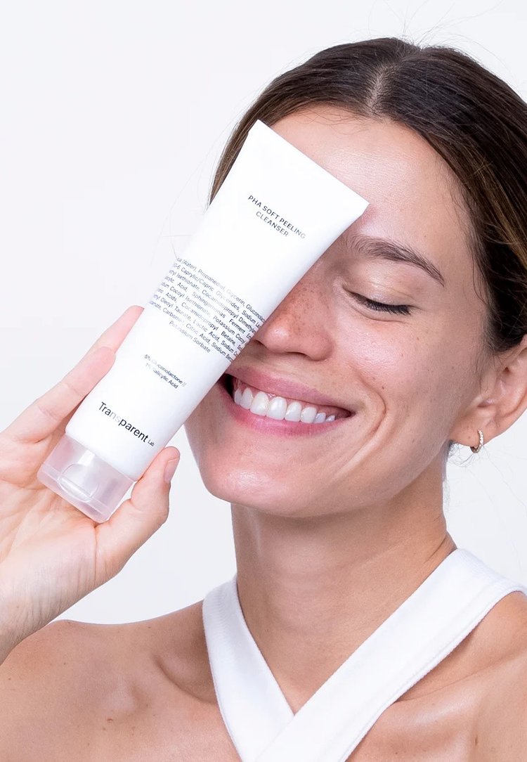 Limpiador Facial Efecto Peeling Suave con BHA PHA 150ml - Transparent Lab