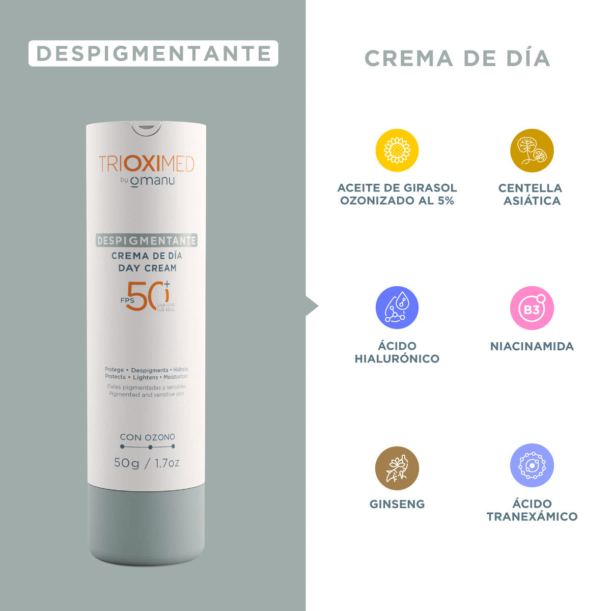 Crema Despigmentante de dia 50 g - Trioximed
