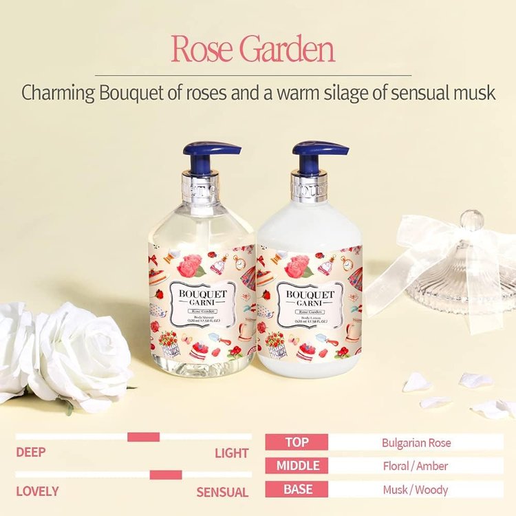 Loción Corporal de Jardín de Rosas 520 ml - Bouquet Garni