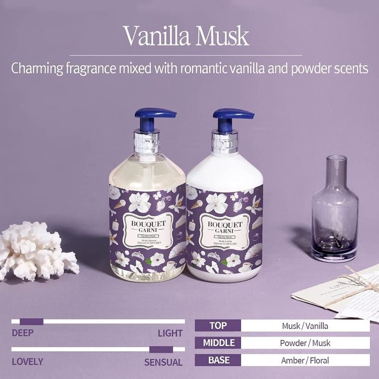 Jabón Corporal Aroma Almizcle de Vainilla 520 ml - Bouquet Garni