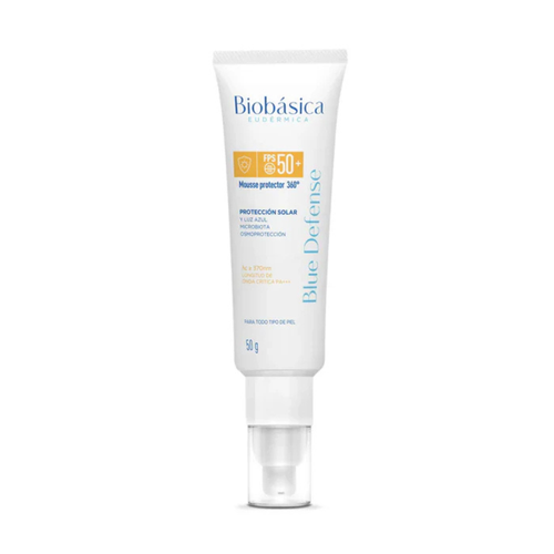 Protector solar Blue Defense Mousse 360 con color - Biobasica