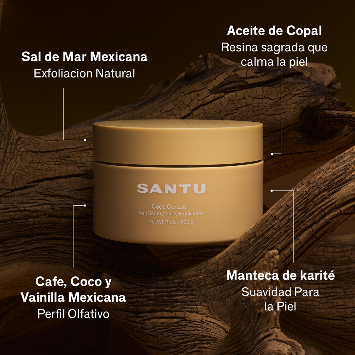 Sales Exfoliantes Coco Corazón 275 gr - Santu