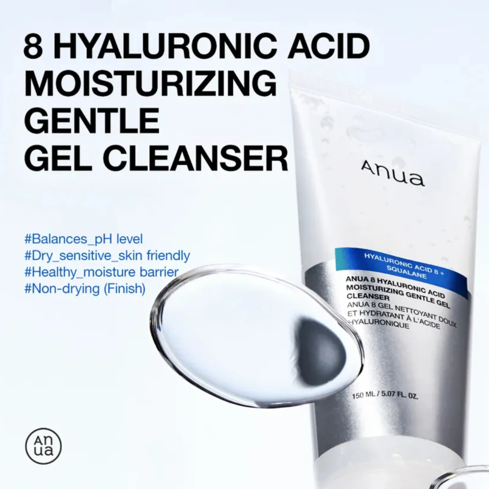 Gel Limpiador 8 Hyaluronic Acid Moisturizing Gentle 150 ml - Anua