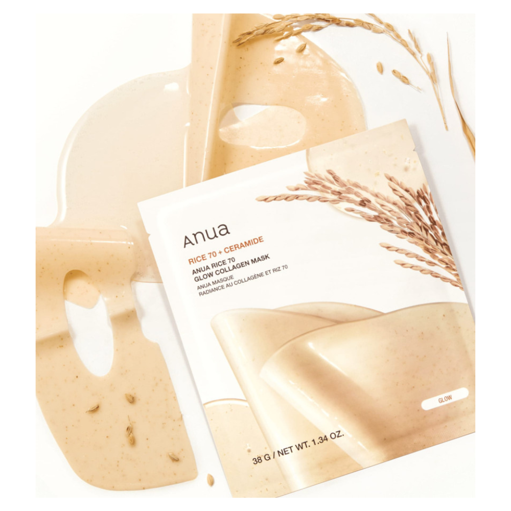 Mascarilla Rice 70% Glow Collagen Mask 38gr - Anua