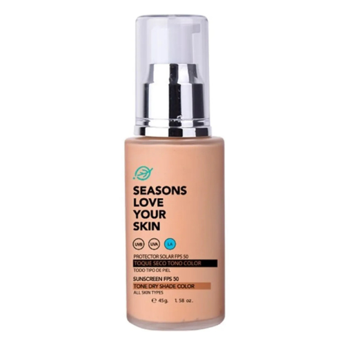 Bloqueador Solar SPF50 Toque Seco con Color 45gr - Seasons