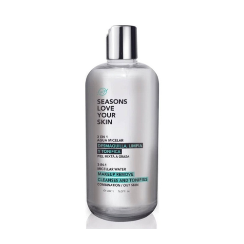 Agua Micelar 3 en 1 Piel Mixta a Grasa 500 ml - Seasons