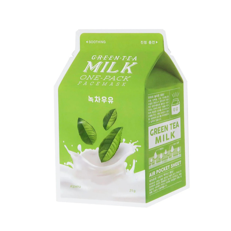 Mascarilla Facial Green Tea Milk 1 pz - Apieu