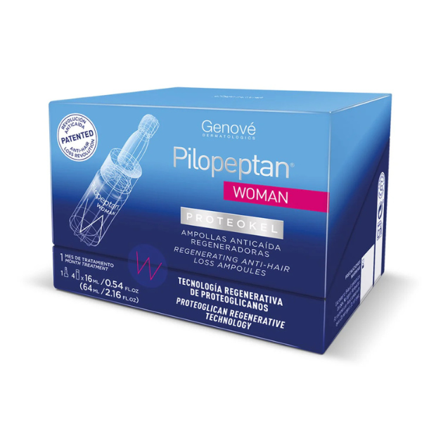 Ampollas Anticaída Pilopeptan Woman Proteokel 4x16 ml - Genove