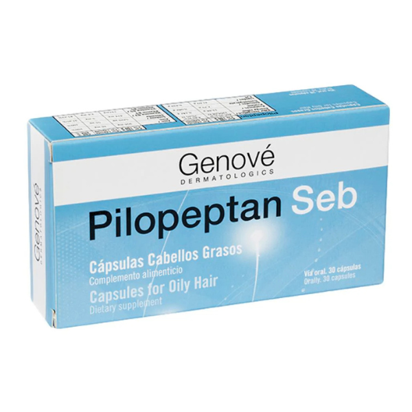 Suplemento Alimenticio para Piel Grasa Pilopeptan Seb 30 cápsulas - Genove