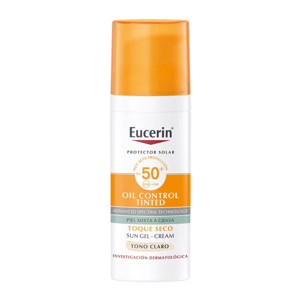 Protector Solar Facial con Color Tono Claro Oil Control SPF 50+ 50 ml - Eucerin