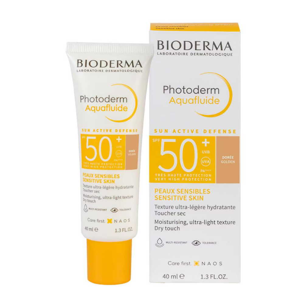 Protector Solar Aquafluido con Color Tono Dorado Photoderm SPF 50+ 40 ml - Bioderma