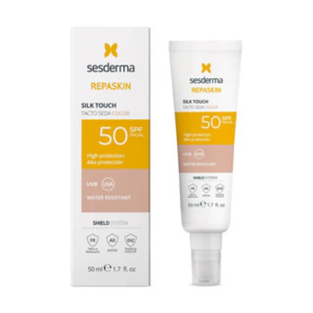 Protector Solar Tacto Seda con Color Repaskin Silk Touch FPS 50 50 ml - Sesderma