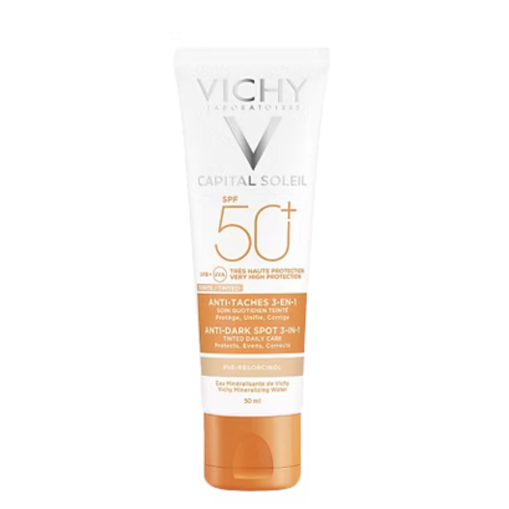 Protector solar Capital Soleil anti-manchas 3 en 1 con color FPS 50+ - VICHY
