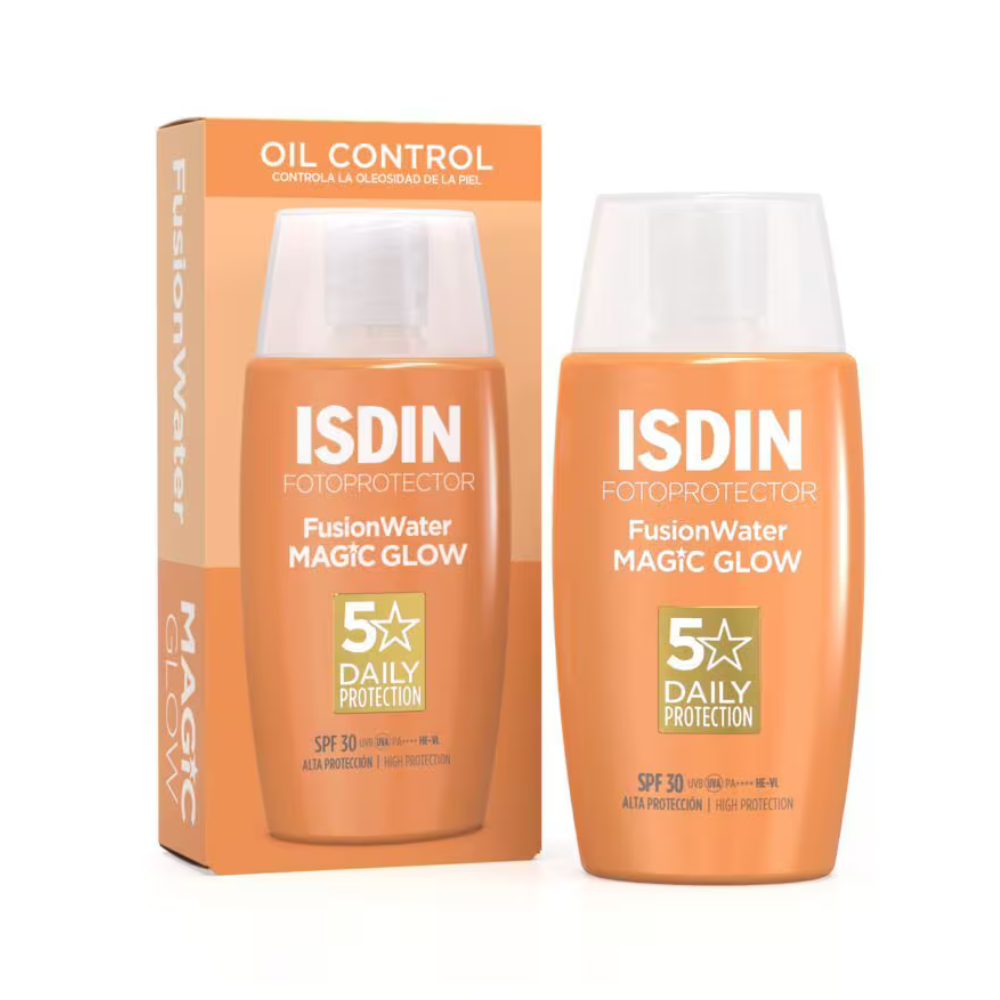 Protector Solar Iluminador Fusion Water Magic Glow FPS 30 50 ml - Isdin