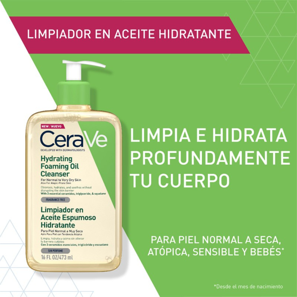 Limpiador En Aceite Espumoso Facial Y Corporal 473 ml - Cerave