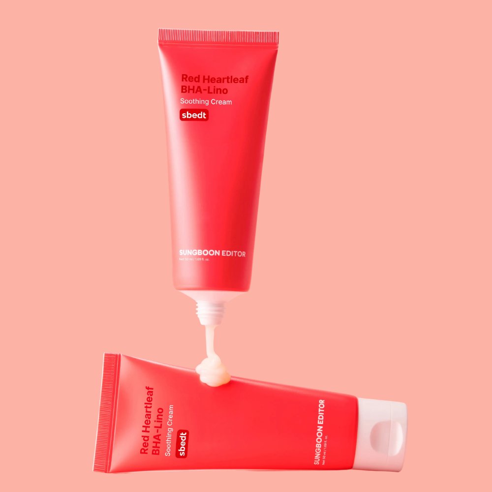 Crema Calmante Anti-Imperfecciones Red Heartleaf BHA Lino Trouble Relief Soothing Cream 50 ml - Sungboon Editor