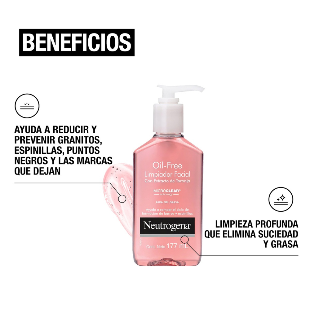Gel Limpiador Facial Purificante Oil-Free Toronja 177 ml - Neutrogena