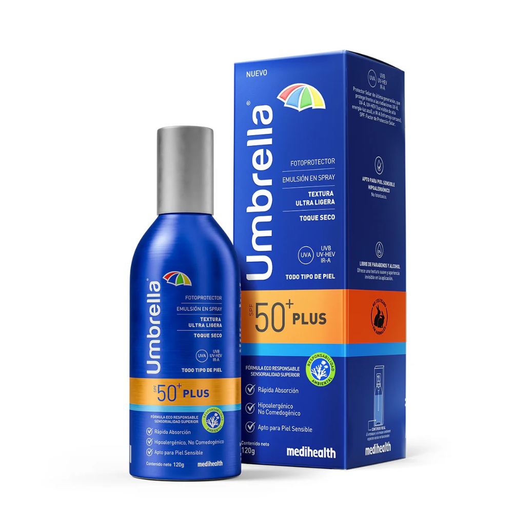 Protector Solar Familiar de Amplio Espectro Spray SPF 50+ 120g - Umbrella