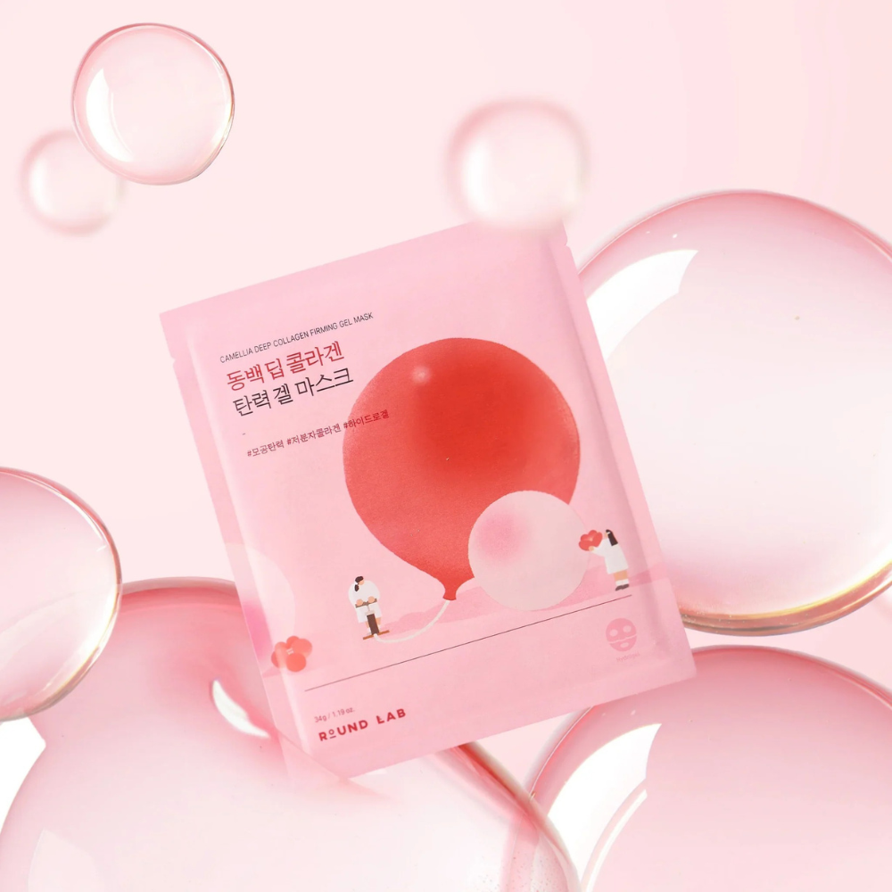 Mascarilla De Gel Reafirmante De Camelia Y Colágeno Profundo 4 pz - Round Lab