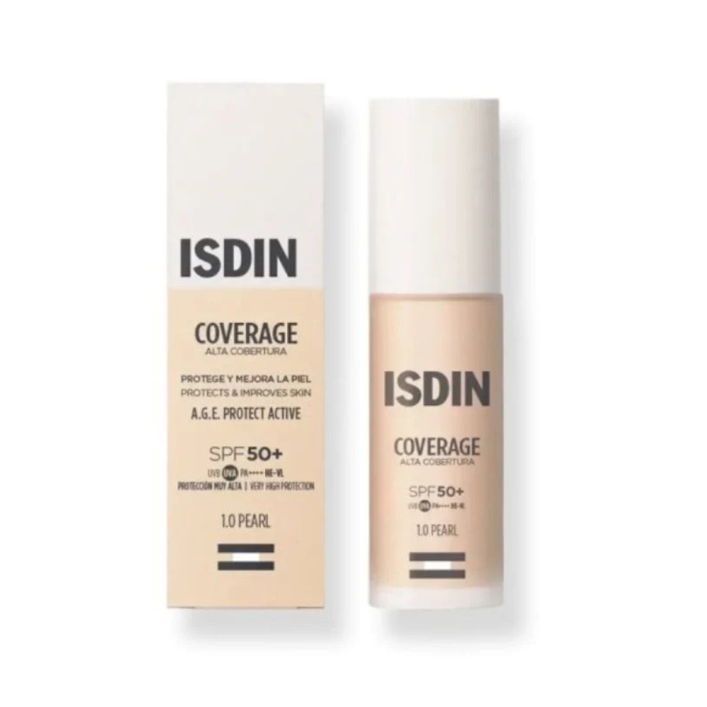 Protector Solar Facial con Color Fotoprotector Coverage 1 Pearl SPF 50 30 ml - Isdin