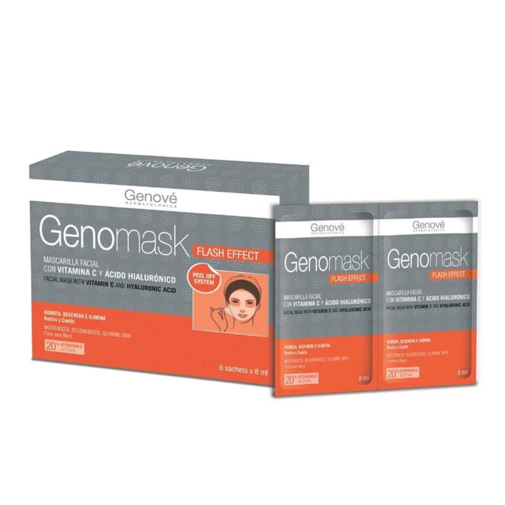 Mascarilla Facial Iluminadora Genomask (6 sobres x 8 ml) - Genové