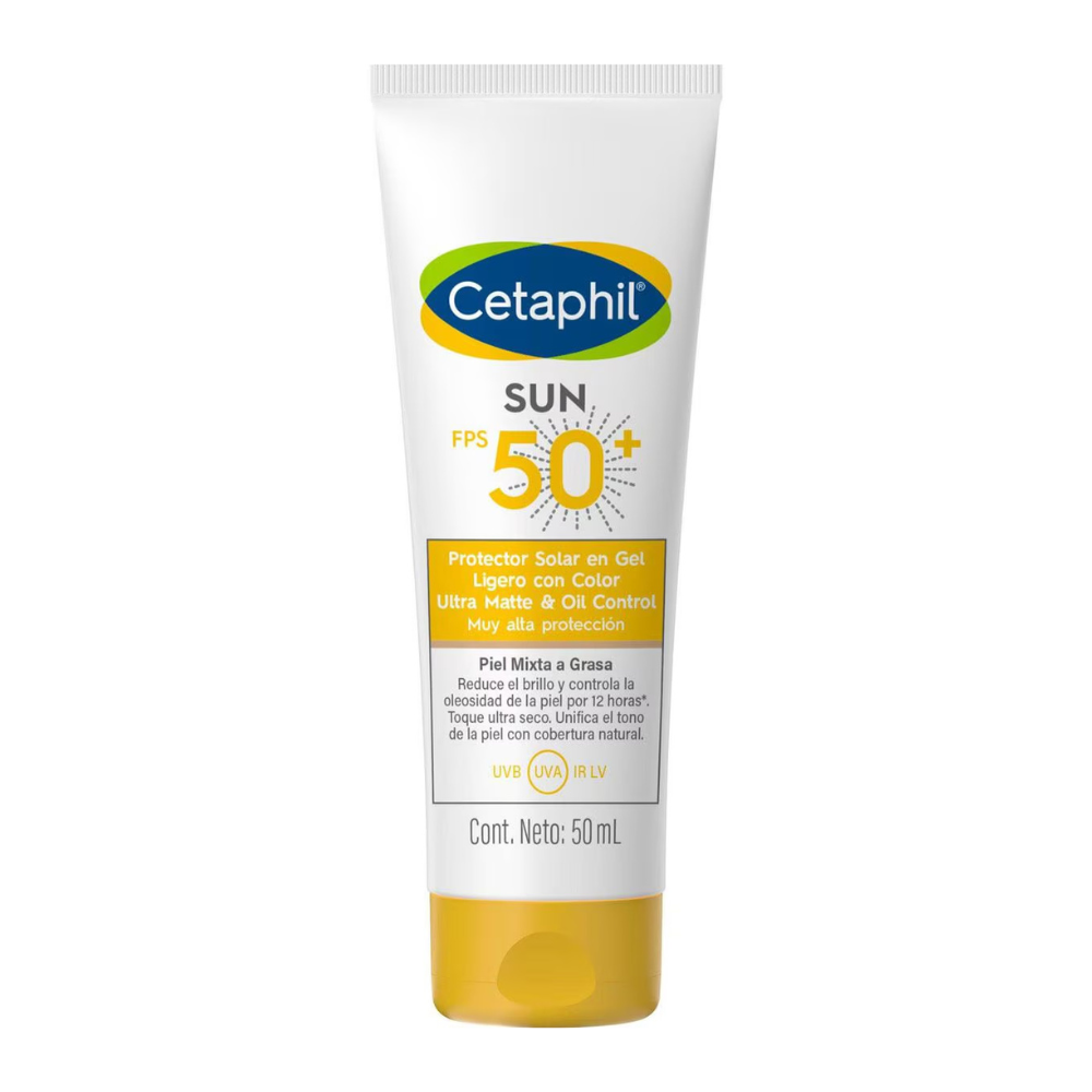Protector Solar en Gel con Color Sun Oil Control FPS 50+ 50 ml - Cetaphil