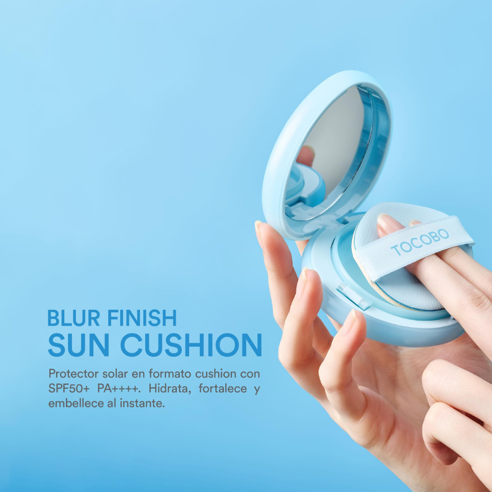 Protector Solar en Cojín Mini Blur Finish Sun Cushion SPF50+ PA++++ 01 Cotton Blue 5 g - Tocobo