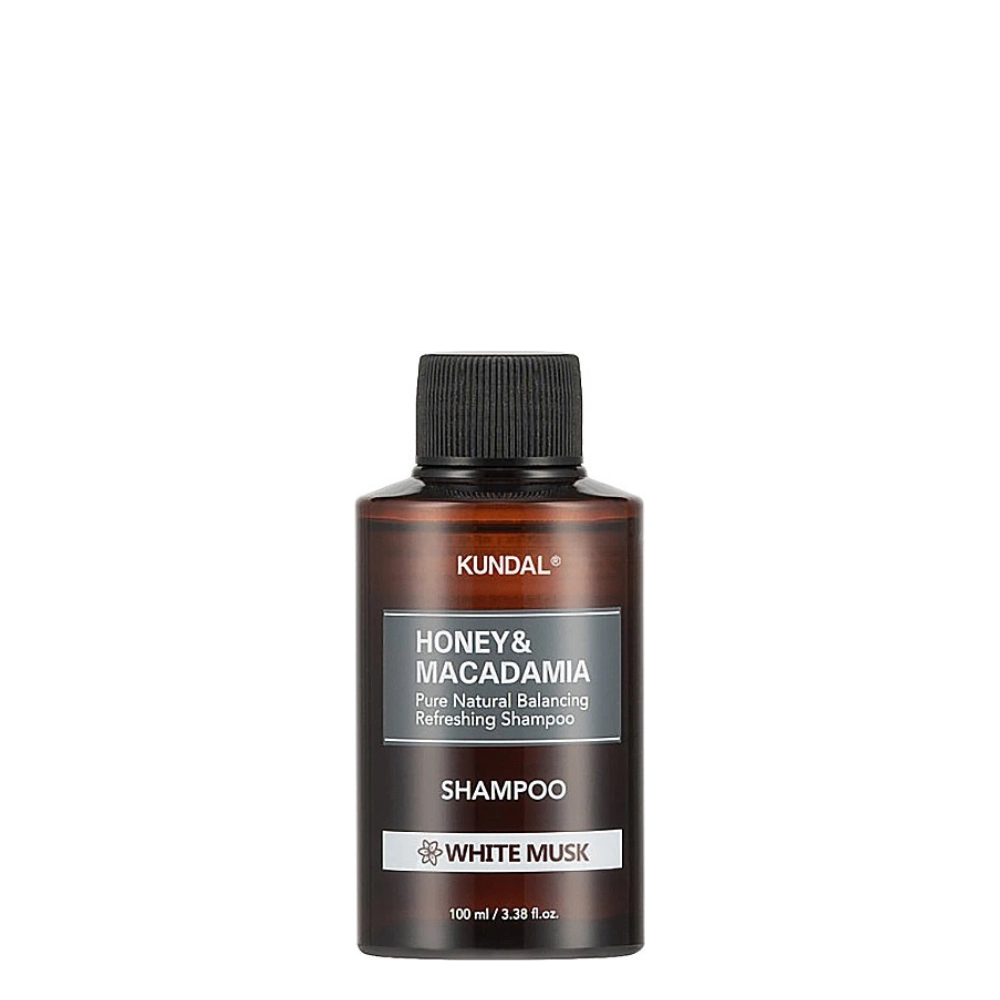 Shampoo Natural de Miel y Macadamia Almizcle Blanco 100 ml - Kundal