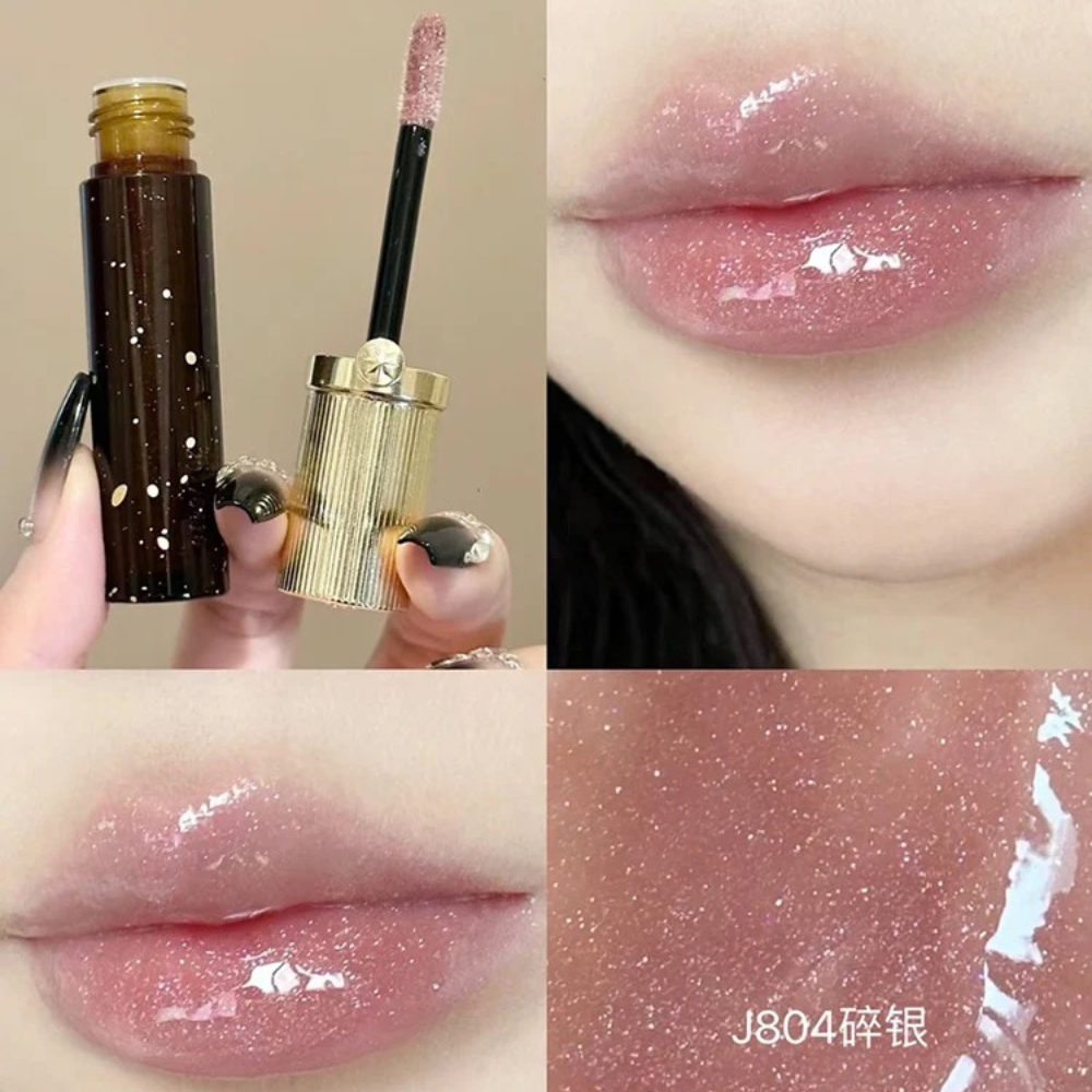 Brillo labial Mirror Lip Gloss Gold Rush Series J804 Shimmer Nude 3.5g - Girlcult
