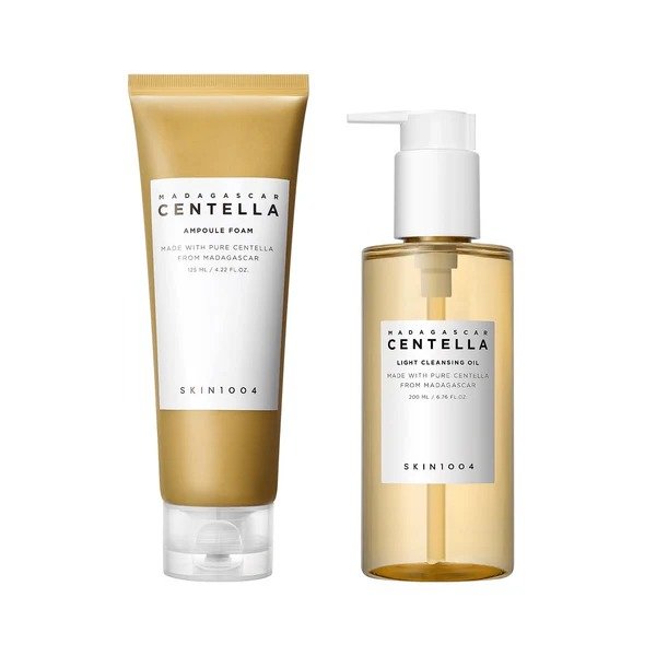 Kit Doble Limpieza Centella Madagascar: Aceite limpiador + Espuma Limpiadora - Skin1004