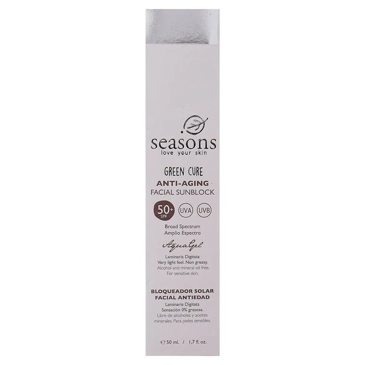 Bloqueador Facial Antiedad Aquagel FPS50 Base Agua Laminaria 65gr - Seasons