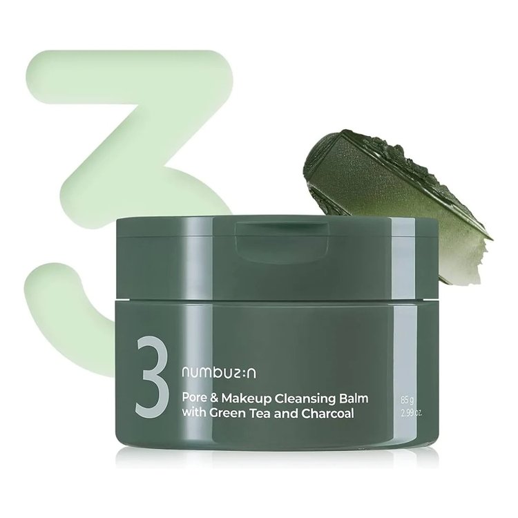 Bálsamo Limpiador Facial de Poros y Maquillaje Té Verde y Carbón No. 3 85 g - Numbuzin