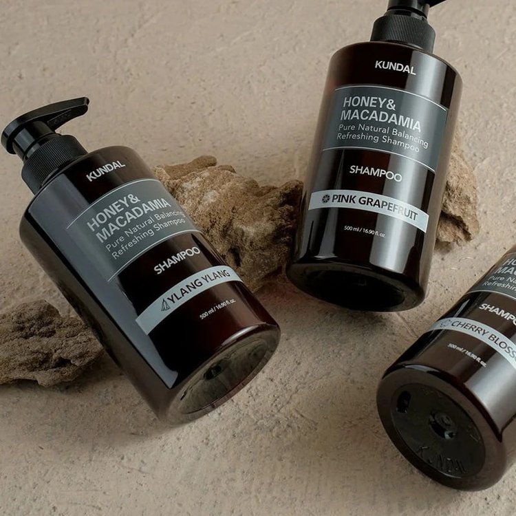 Shampoo Natural de Miel y Macadamia Pink Grapefruit 500 ml - Kundal