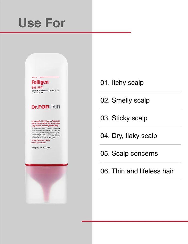 Exfoliante Capilar de Sal Marina Folligen 300g - Dr.Forhair