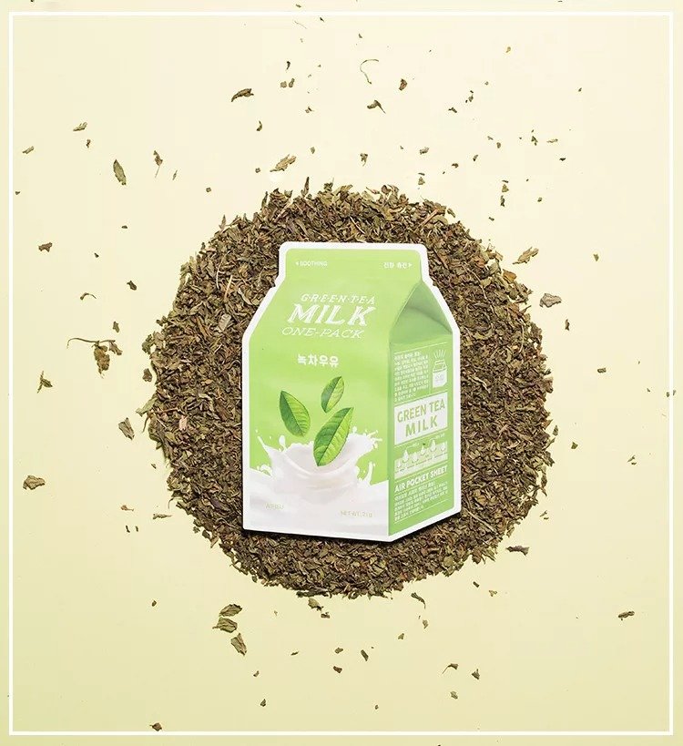 Mascarilla Facial Green Tea Milk 1 pz - Apieu