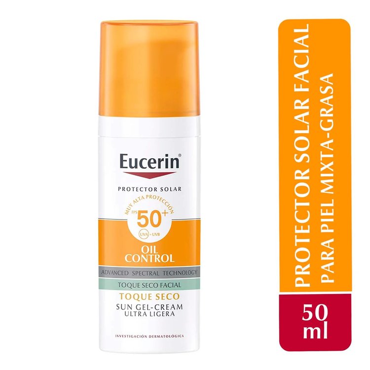 Bloqueador Solar  Oil control para Piel Grasa y Sensible FPS50+ 50ml - Eucerin