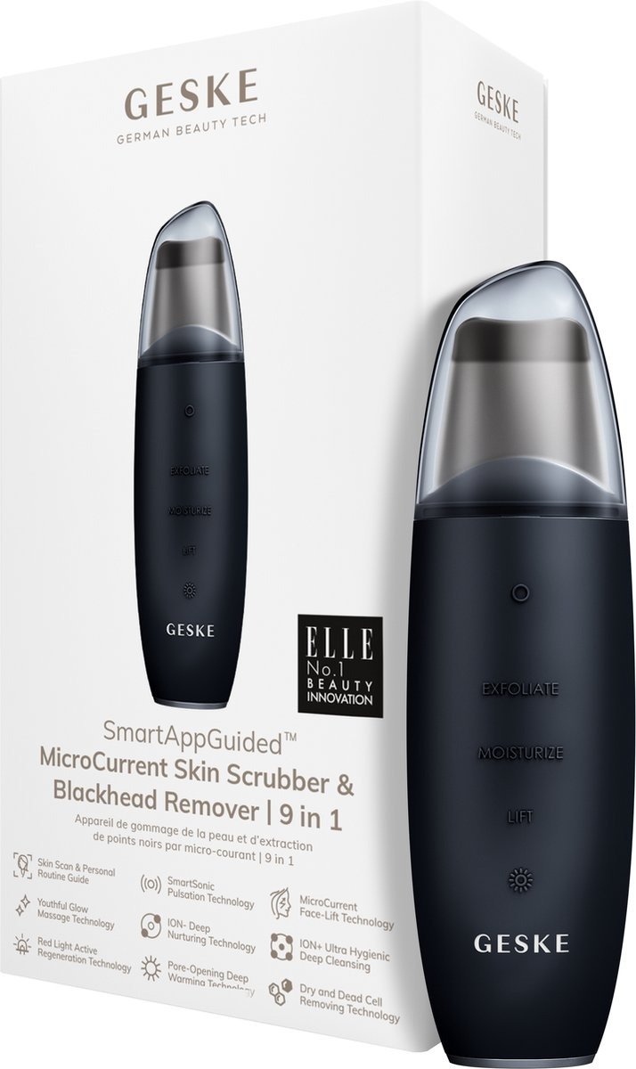 Dispositivo de Microcorrientes para Exfoliar la Piel y Puntos Negros 9 en 1 Negro - Geske
