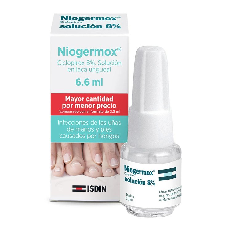 Solución Antimicótica en Laca Niogermox 8% 66 ml - Isdin