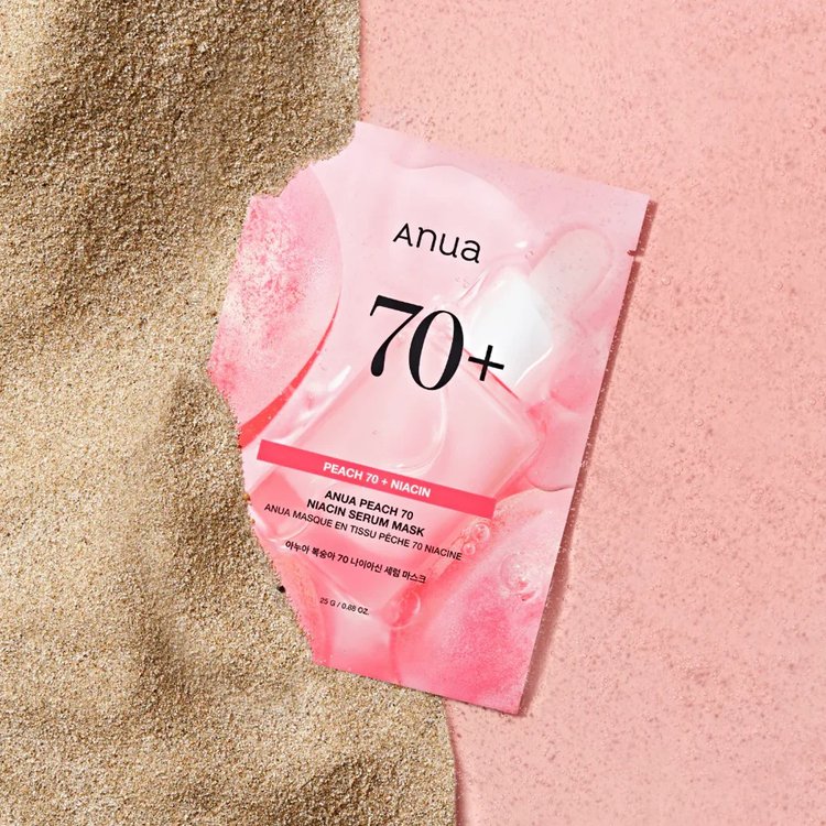 Mascarilla Facial Iluminadora de Niacina de Durazno 70 g 4 pz - Anua