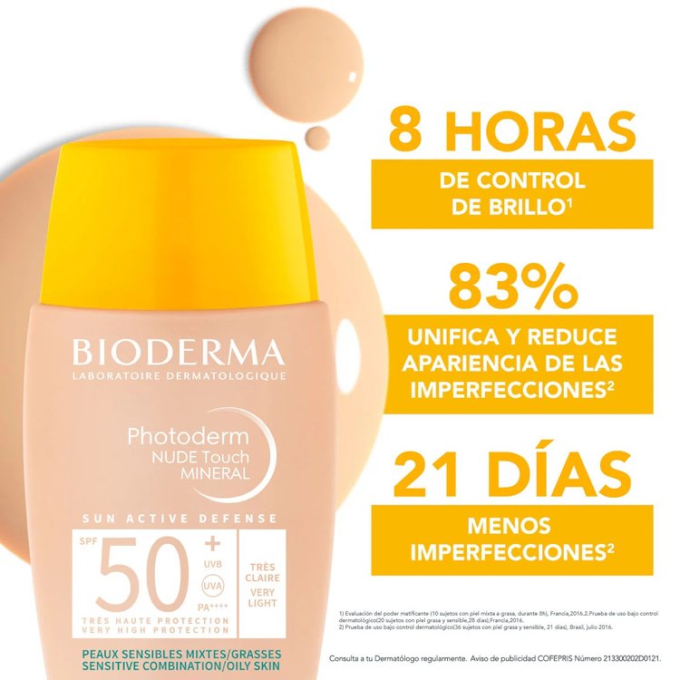 Bloqueador Solar Facial Photoderm Nude Touch FPS 50+ 40 ml Bioderma