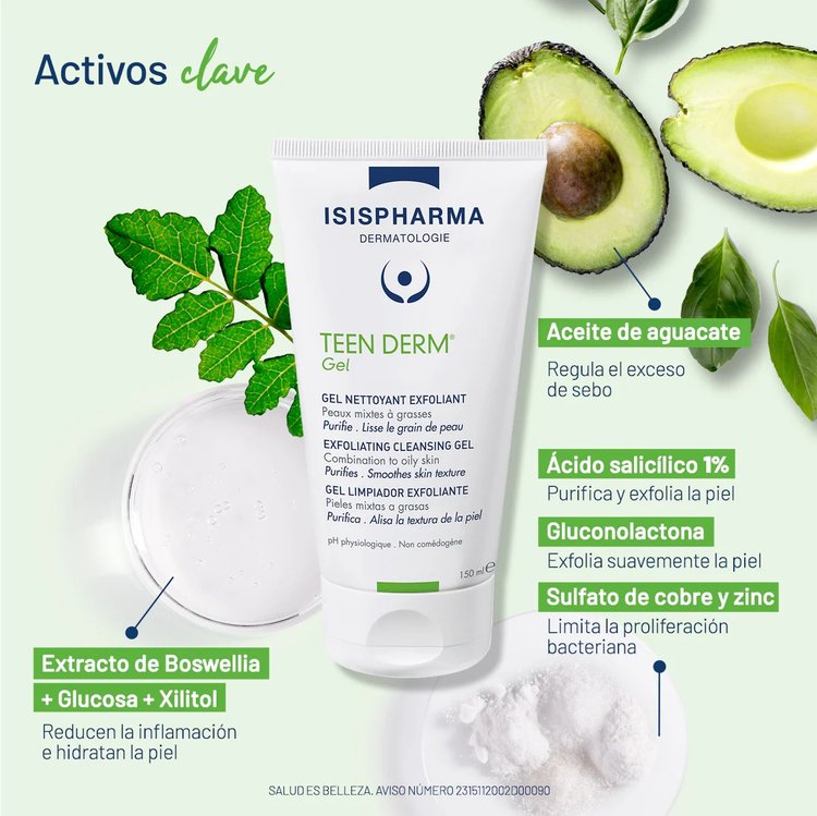 Gel Exfoliante Teen Derm 150 ml - Isispharma