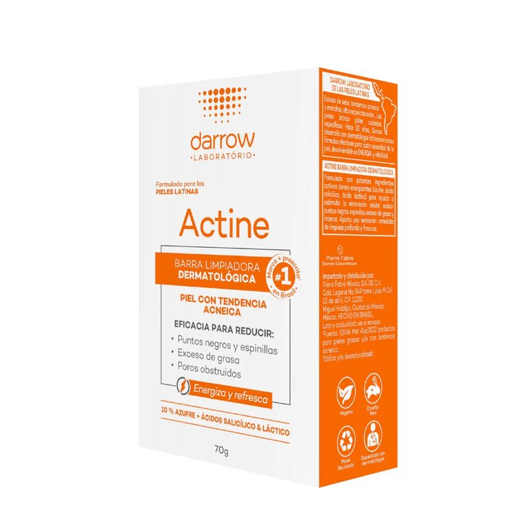 Barra De Limpieza Para Piel Grasa Actine 70 g - Darrow