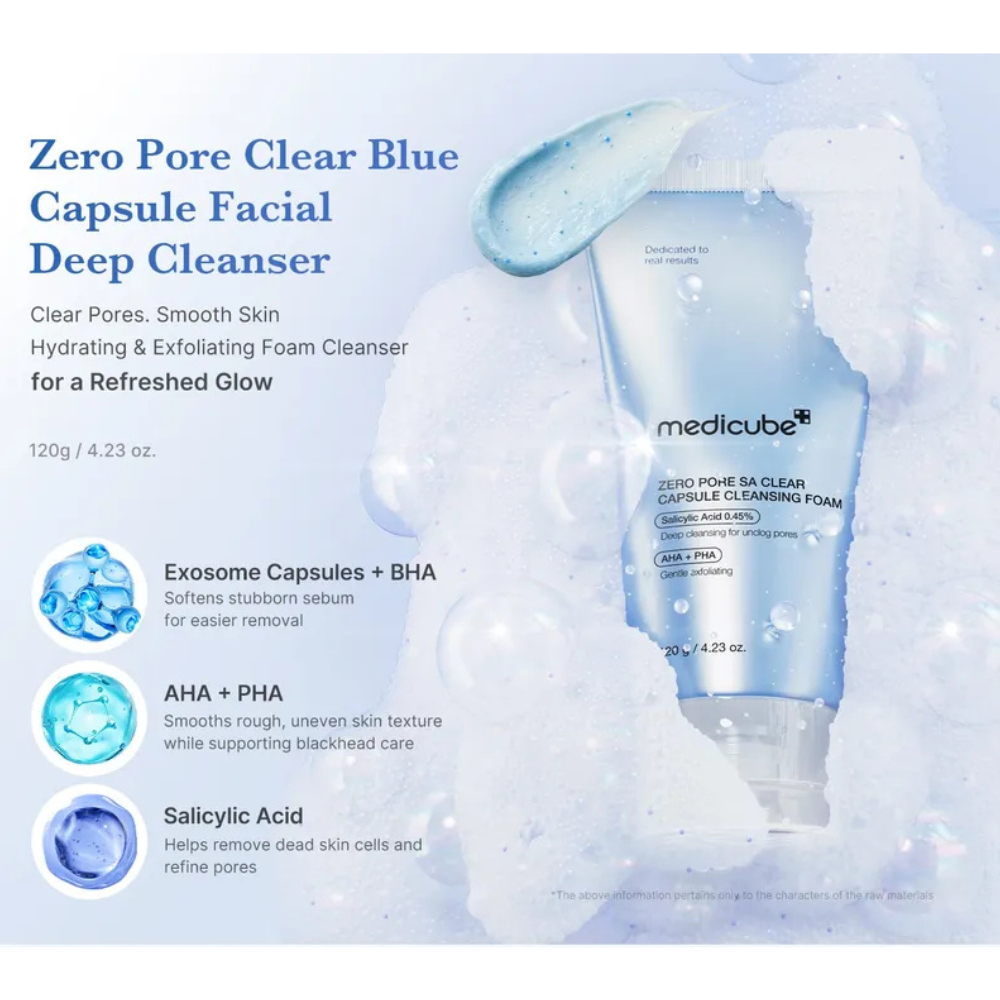 Limpiador en Espuma con Cápsulas Zero Pore Clearing 120 g - Medicube