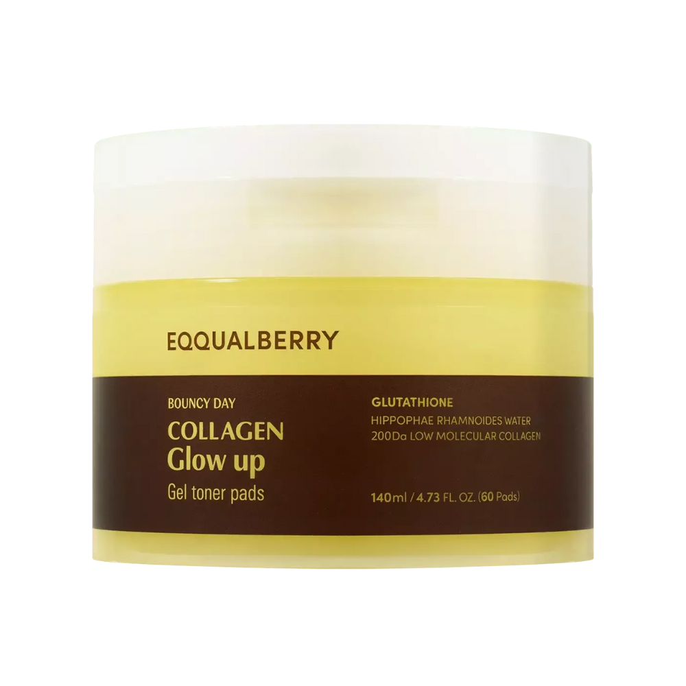 Almohadillas de Tónico en Gel Collagen Glow-up Gel Toner Pads 60 pzs - Eqqualberry