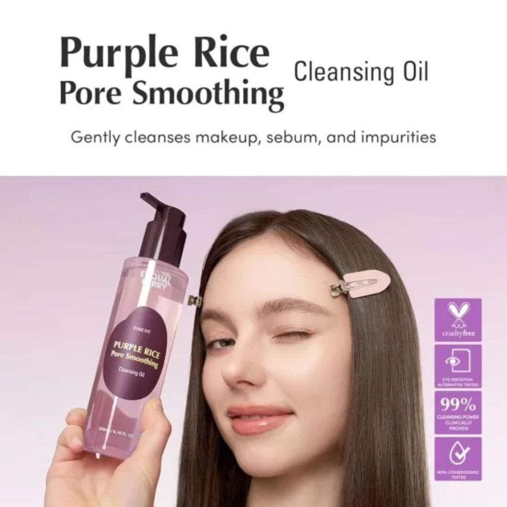 Aceite Limpiador Suavizante con Arroz Púrpura 200 ml - Eqqualberry