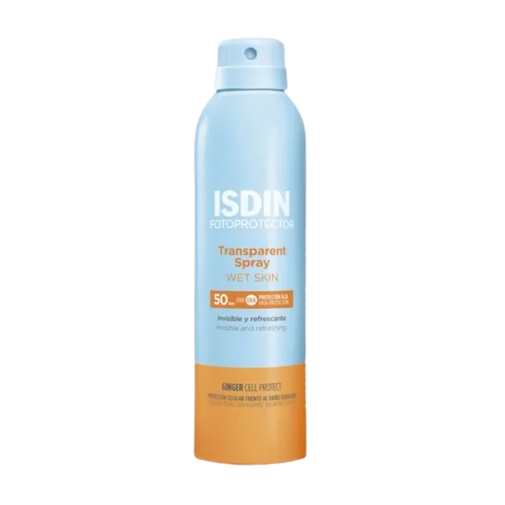 Fotoprotector en Spray Transparente Wet Skin FPS 50 200 ml - Isdin