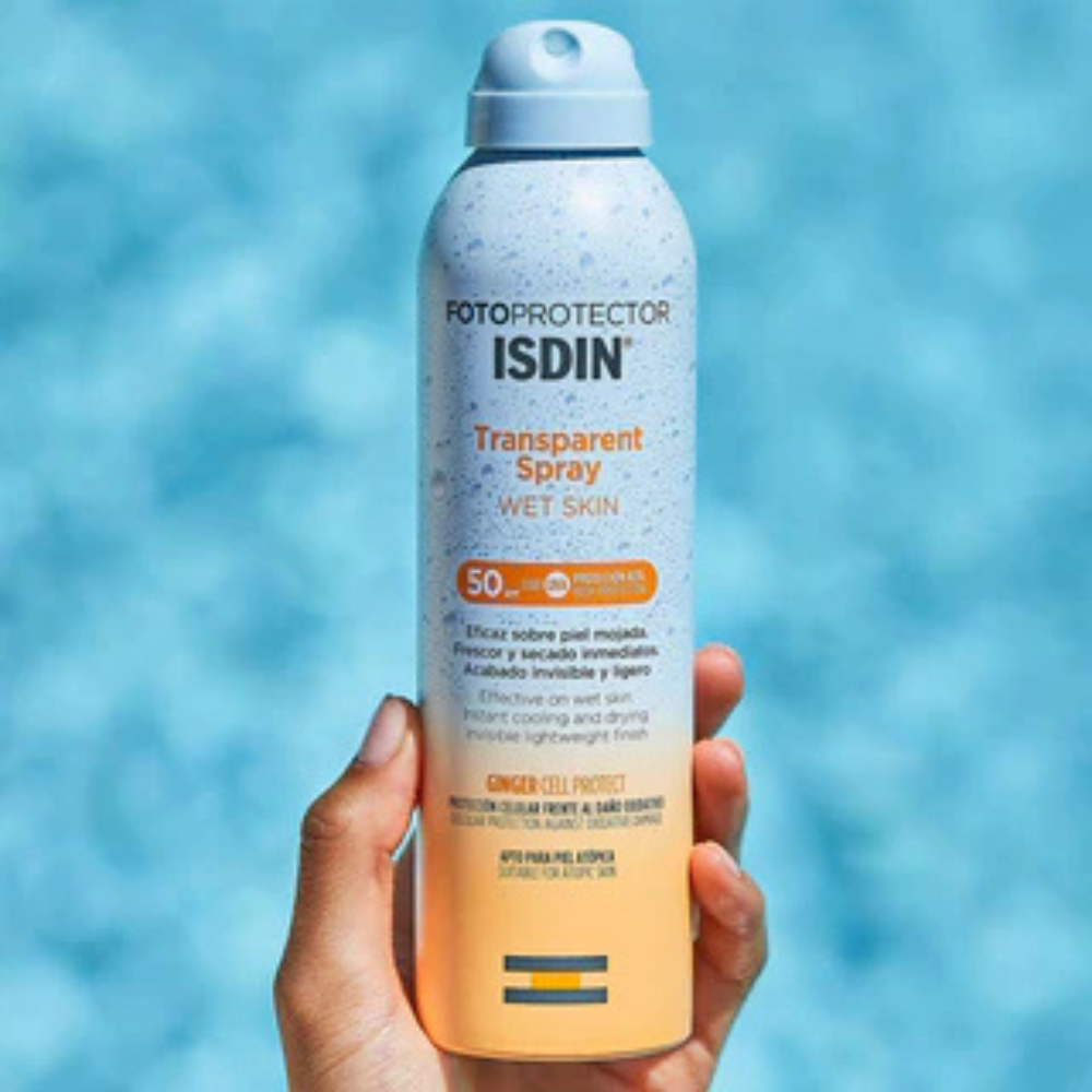 Fotoprotector en Spray Transparente Wet Skin FPS 50 200 ml - Isdin